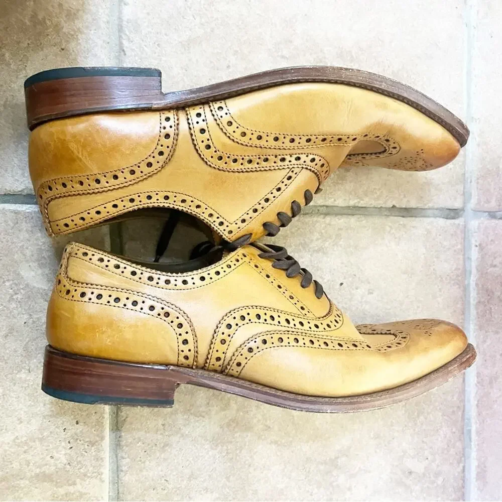 GRENSON Archie Triple Welt Men’s Dress Shoe in Cognac Size